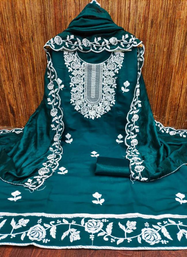 Cotton Rama Festival Wear Embroidery Work Dress Material